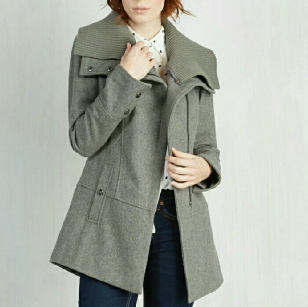 NWOT Modcloth Steve Madden Warm Grey Coat